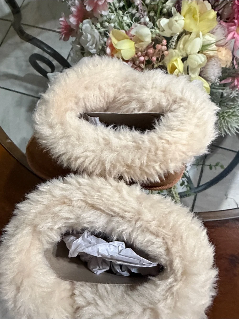 The Children's Place Chestnut Faux-Suede Shearling Cuffed kidsSlippers
